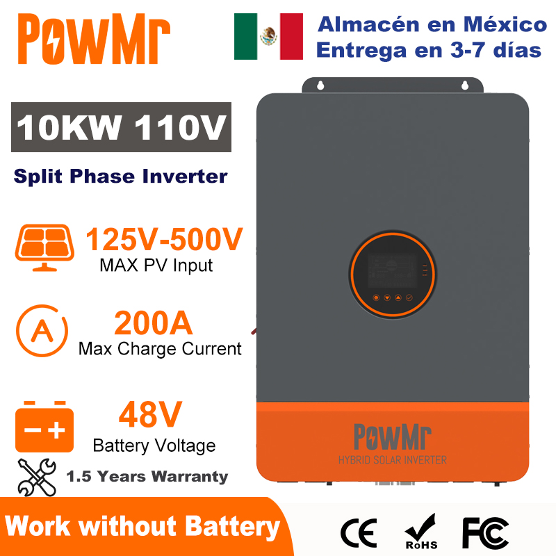 Split Phase Inverter 10Kw 110V 220V - PowMr 10KW Split Phase Inverter 48V