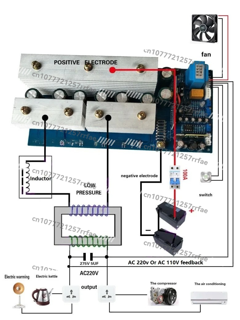 12v 24v 36v 48V 60v 72v DC to  - огляд і ціна Pure Sine Wave Inverter Board 24V 48V