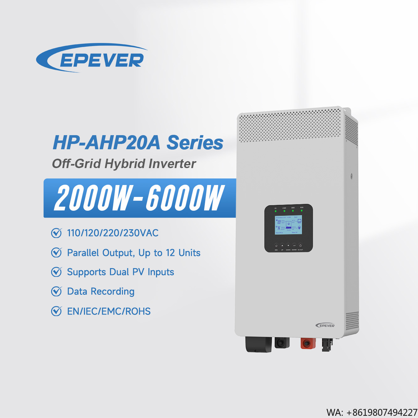 Epever Inverter Dc 24V 48V to  - огляд і ціна Hybrid Solar Inverter 5.5Kw Mppt 48V