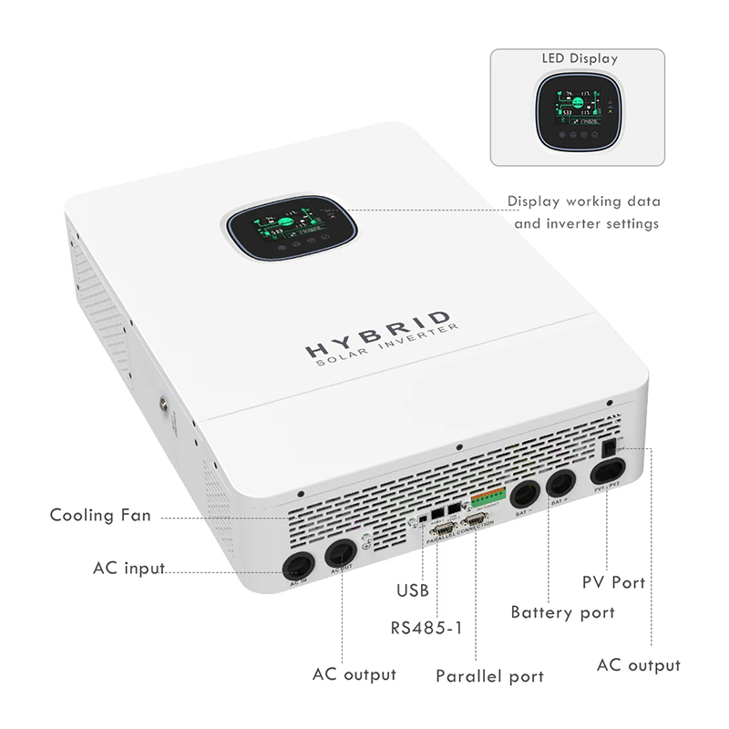 110V 220V Hybrid Off Grid Sola - огляд і ціна Split Phase Inverter 10Kw 110V 220V