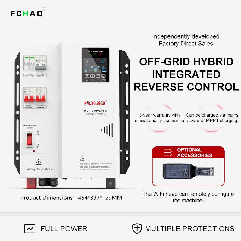 Fchao Solar Hybrid Inverter 3K - огляд і ціна Hybrid Solar Inverter 5.5Kw Mppt 48V