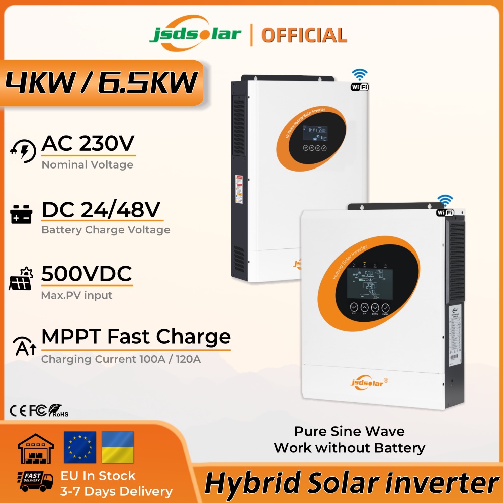 JSDSolar 4KW 6.5KW Hybrid Sola - огляд і ціна Hybrid Solar Inverter 5.5Kw Mppt 48V