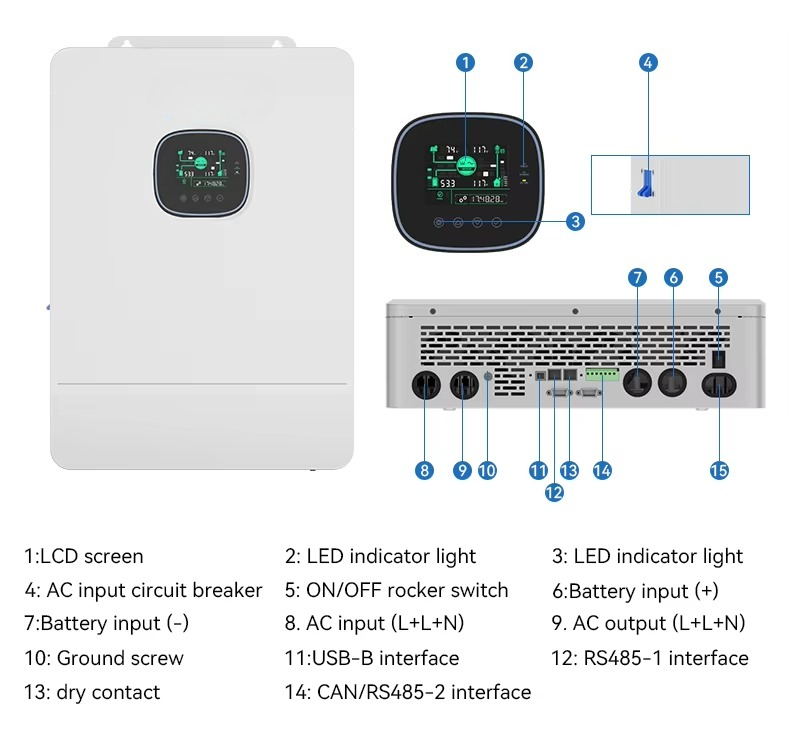110V 220V Hybrid Off Grid Sola - огляд і ціна Split Phase Inverter 10Kw 110V 220V