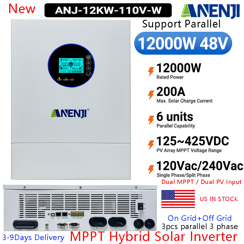ANENJI Split Phase 12KW 48V Hy - огляд і ціна Off Grid Solar Inverter 48V 6000W