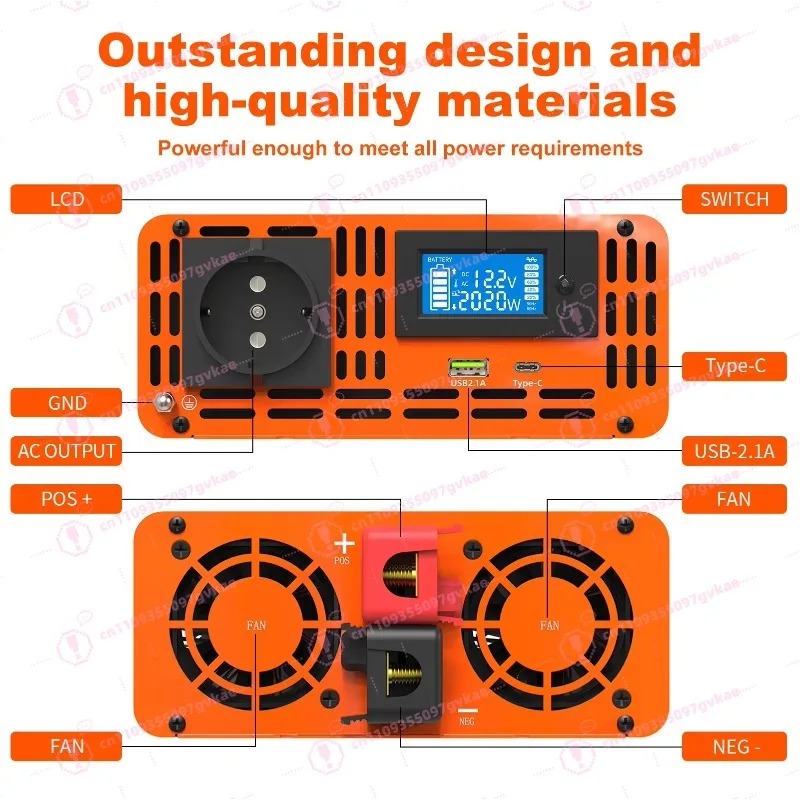 Peak 4000W 12v 24V 48v Dc To A - огляд і ціна Power Inverter 12V 220V 4000W Continuous