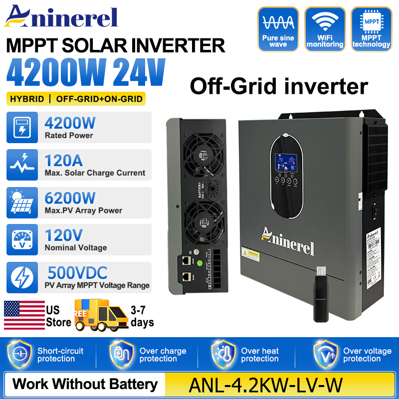 Aninerel 4200W 3KW 120V Hybrid - огляд і ціна Inverter Pure Sine Wave 60Hz 120V 3000W