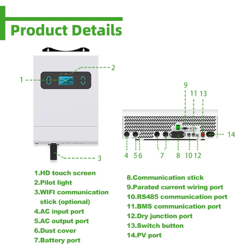 6KW 8KW 10KW 11KW Hybrid Solar - огляд і ціна Split Phase Inverter 10Kw 110V 220V