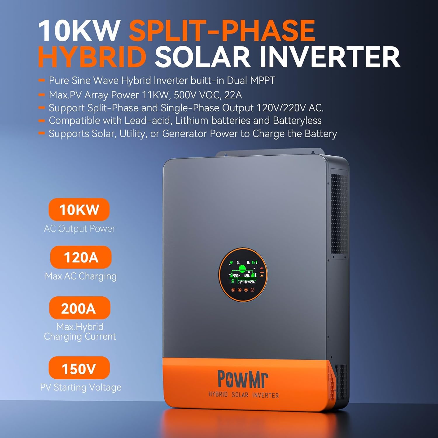 PowMr 16KW 10KW Split Phase In - огляд і ціна Split Phase Inverter 10Kw 110V 220V