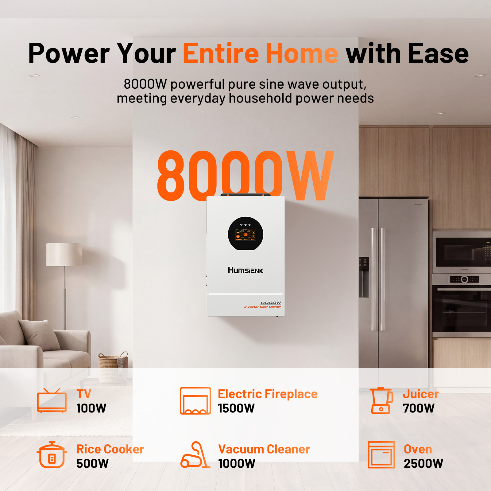 Humsienk 48V 8KW 3-in-1 Solar  - огляд і ціна Mppt Hybrid Inverter 48V 8Kw 3 Phase