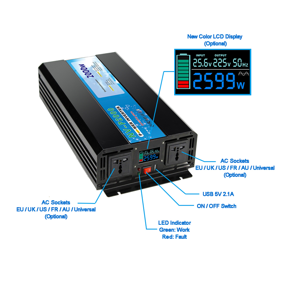 5000W 5kw 5kVA Power Inverter  - огляд і ціна Pure Sine Wave Inverter 5000W 48V 220V