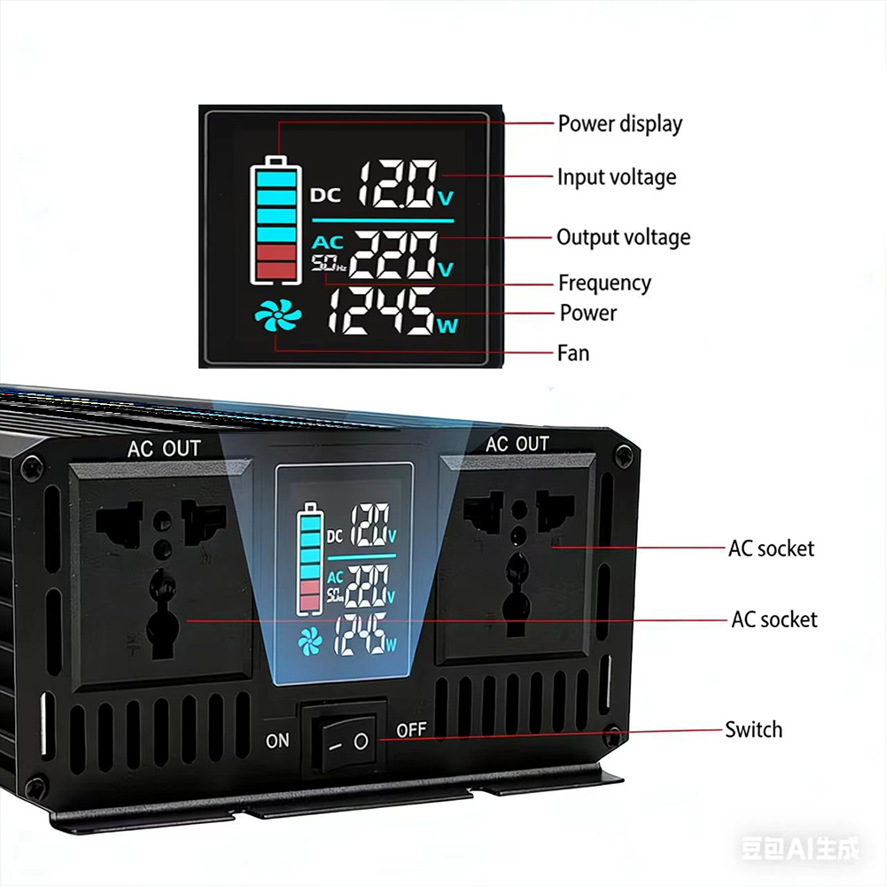 Pure Sine Wave Inverter DC 12V - огляд і ціна Pure Sine Wave Inverter 5000W 48V 220V